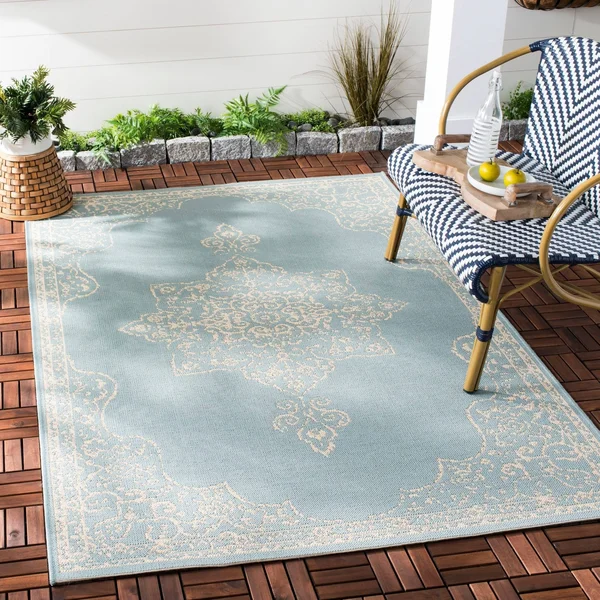 Safavieh Beach House Winona Indoor/ Outdoor Rug - 6&7x22 x 6&7x22 Square - Cream/Beige