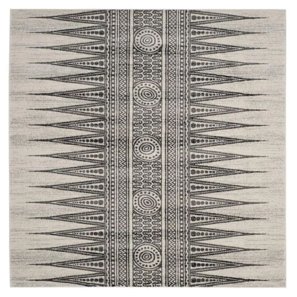 Safavieh Evoke EVK226D 6&7x22 x 6&7x22 Square Ivory, Grey Area Rug