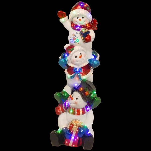National Tree 61x22 Stacking Snowmen Family with 50 Multi LED