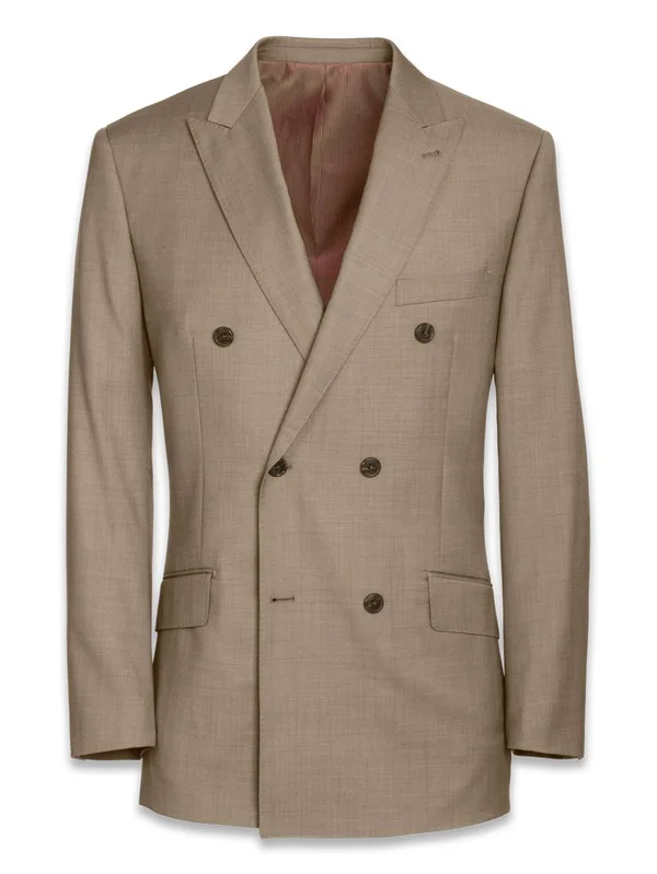 Men's Suit - Classic Fit in Solid Tan Sharkskin - Paul Fredrick