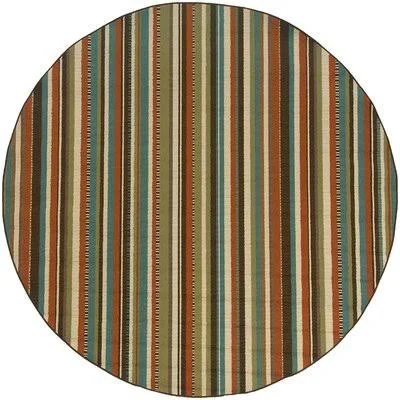 Brendel Striped Green Indoor/Outdoor Area Rug Andover Mills Rug Size: Round 7&10x22