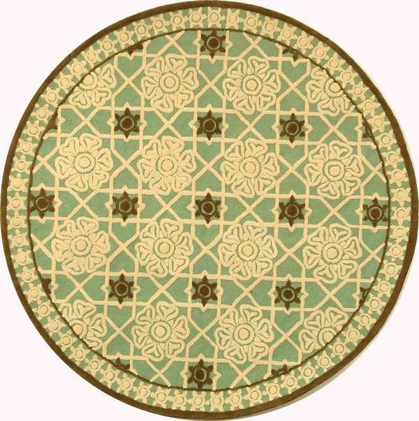 Safavieh 4& x 4& Round Newport NPT423 Teal - Ivory Rug