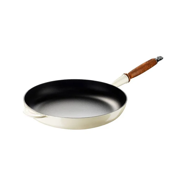 Le Creuset Frying Pan with Wooden Handle 28 cm Meringue