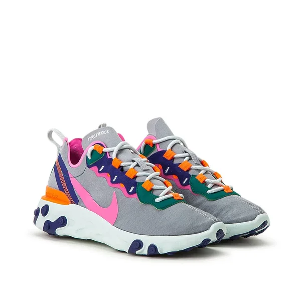 Nike React Element 55 Shoes Wolf Grey/Laser Fuchsia/Hyper Crimson