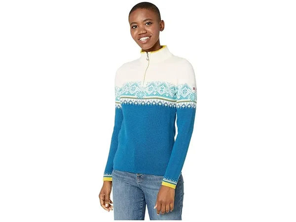 Dale of Norway Moritz Feminine Women's Sweater Arctic Blue/Off-White/Sweethoney/Turquoise : SM (Women's 4-6)