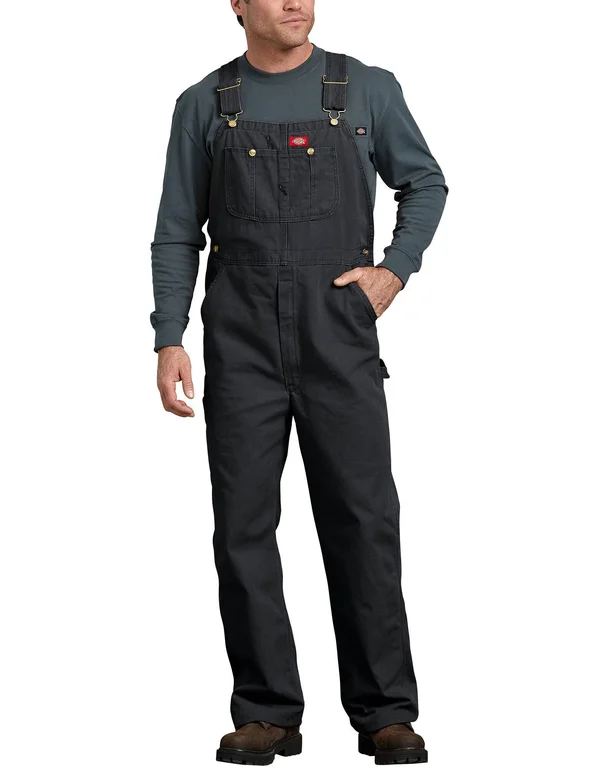 Dickies DB100 Bib Overalls - Rinsed Black, 40