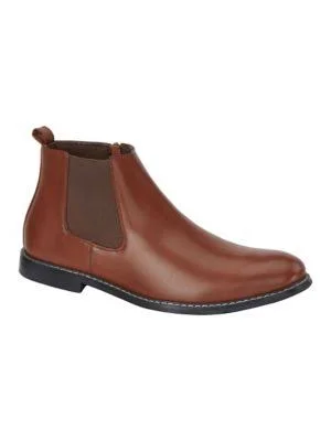Haband Men's Deer Stags Ankle Boot Vinyl Dress - Brown, Size 7.5 D