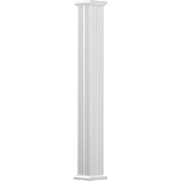 AFCO, Industries EA1208INFSATUTU 12x22 x 8& Endura-Aluminum Column, Square Shaft (FOR Post Wrap Installation), Non-Tapered, Flut