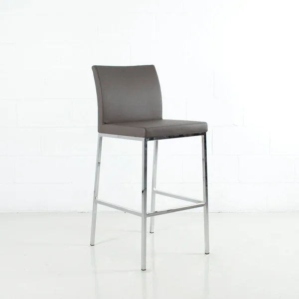 Elite Living Kahlo Leatherette & Stainless Steel Bar Stool (26-inch/ 30-inch) - Charcoal - Counter Height