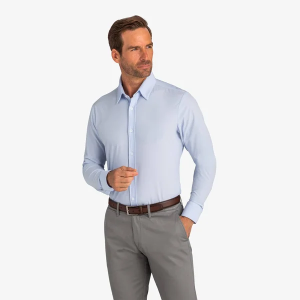 Mizzen+Main Nelson Dress Shirt - Solid Blue: Large: Standard