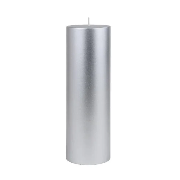 Jeco CPZ-108-12 3 x 9 in. Pillar Candles Metallic Silver - 12 Piece