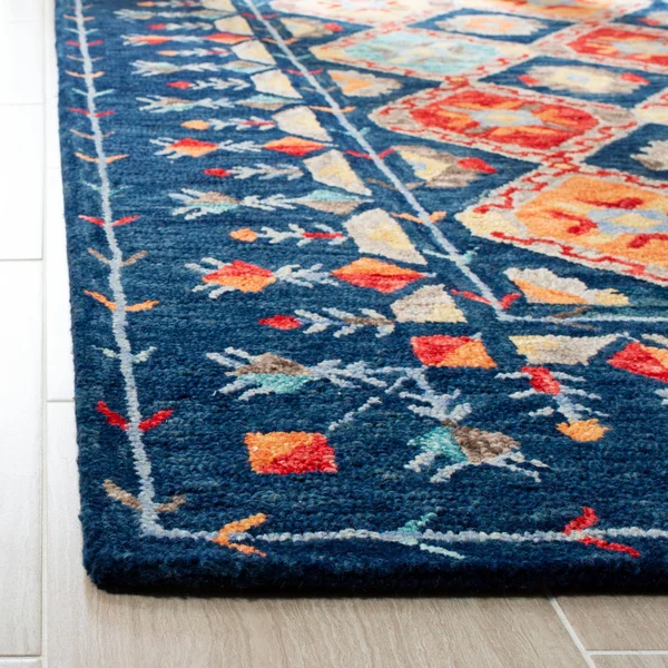 Safavieh Aspen Navy/Orange 7 ft. x 7 ft. Square Area Rug