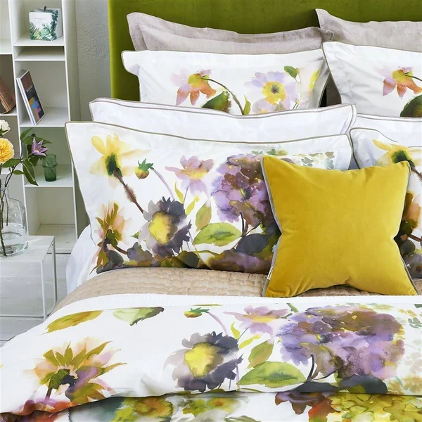 Palace Flower Birch Queen Duvet Cover by Designers Guild