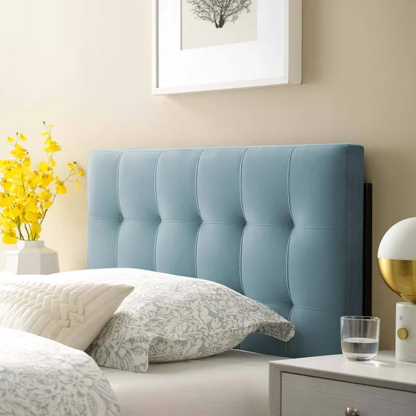 Modway Lily Biscuit Tufted Twin Performance Velvet Headboard - White