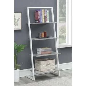 57x22 Graystone 4 Tier Ladder Bookcase/shelf Faux Birch/White - Breighton Home