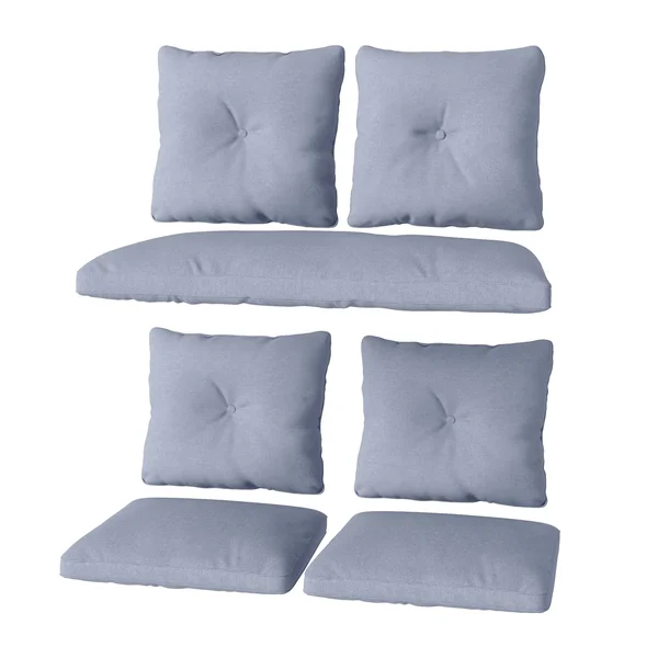 CorLiving 7pc Replacement Light Blue Fabric Cushion Set