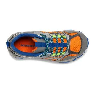 Merrell Kid's Moab FST Low Waterproof Shoes - Size: 2.5, Grey/Silver/Orange