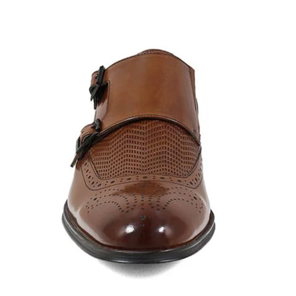 Stacy Adams Men's Shoes Mabry Moc Toe Double Monk Strap Tan 25239-240 - 7.5