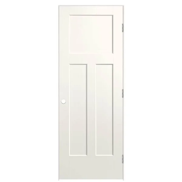Masonite Winslow 28-in x 80-in (primed) 3-Panel Craftsman Solid Core Primed Molded Composite Left Hand Inswing/Outswing Single P