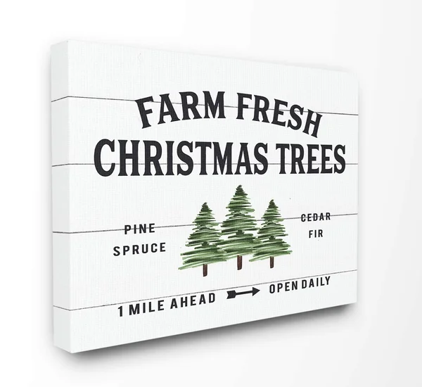 The Stupell Home Decor Collection Holiday Farm Fresh Christmas Trees Spruce and Fir Wall Art Canvas