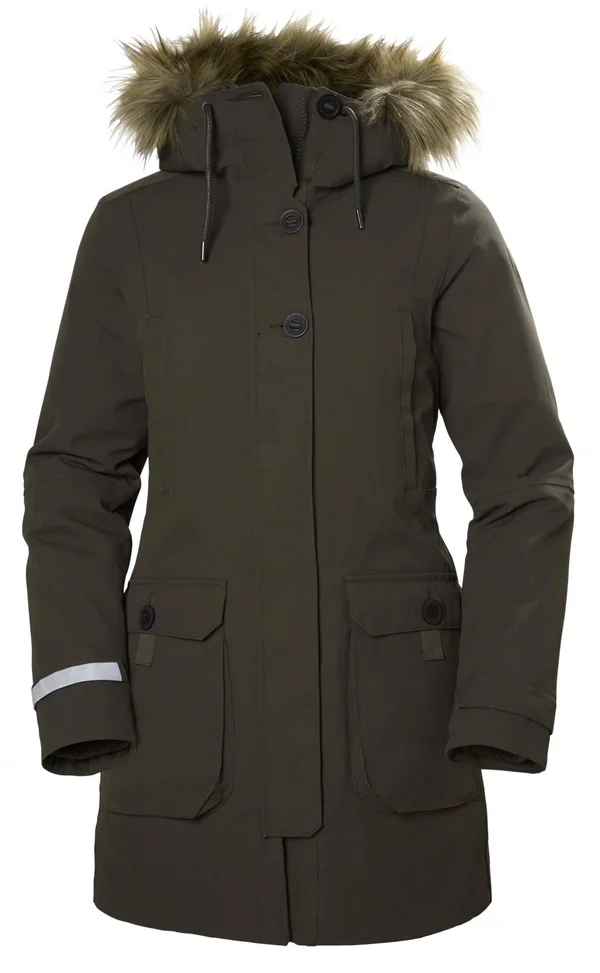 Helly Hansen Longyear II Parka Green, Women Daunen Down Jacket (Size L - Color Beluga)