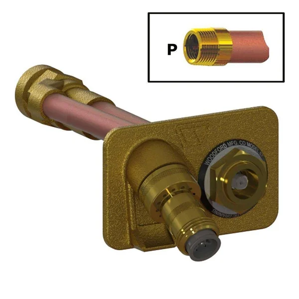 Woodford Freezeless Wall Hydrant 3/4x22 FPT INLET - 4x22 Brass 67P-4-BR