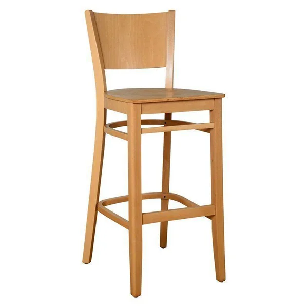 Hendrix Bar Stool in Natural with Wood Seat