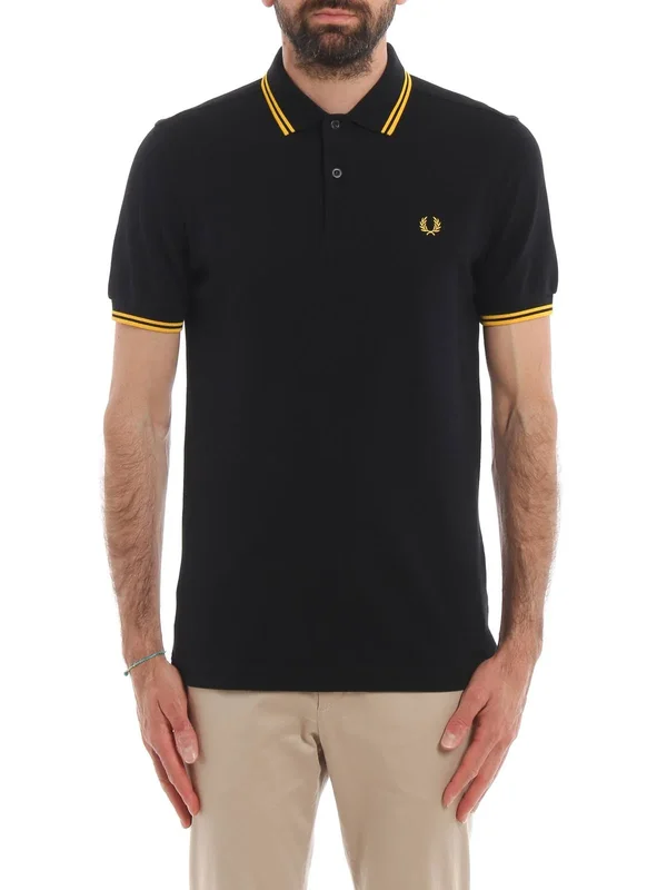 Fred Perry Black Cotton Pique Polo Shirt