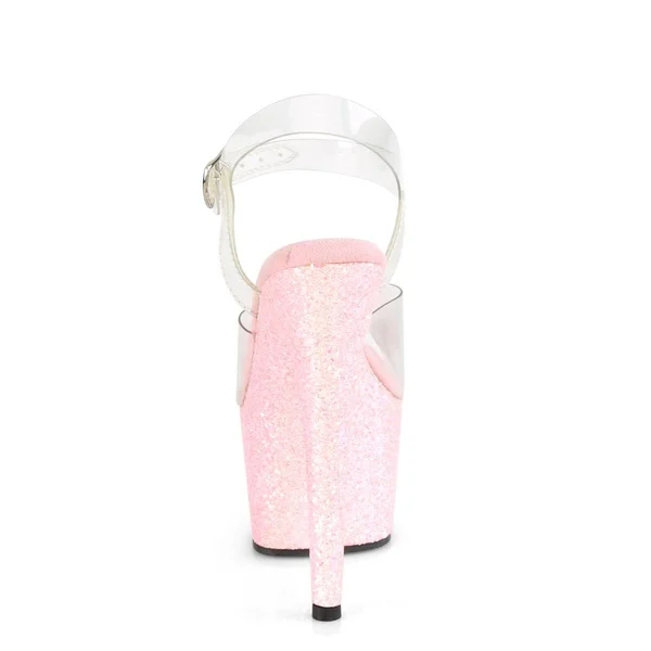 Pleaser - ADORE-708LG 10 - Clear/Opal Multi Glitter