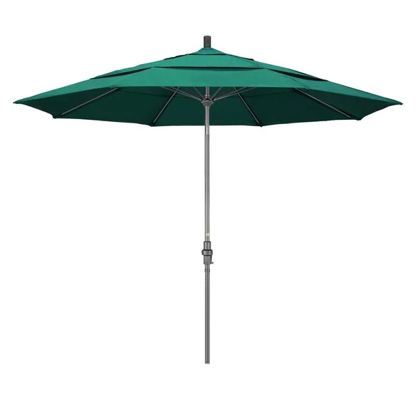 California Umbrella Sun Master Collection GSCUF118010-48090-DWV 11& Patio Umbrella with Hammer Tone Aluminum Pole Fiberglass Rib