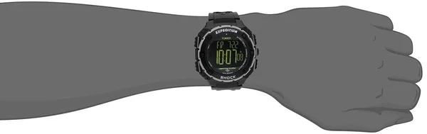Timex Men's T49950 Expedition Shock XL Vibrating Alarm Black Resin Strap Watch