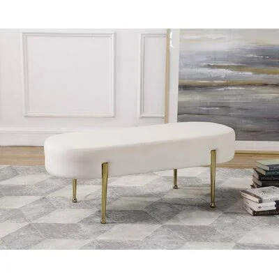 Gravette Upholstered Bench Mercer41 Upholstery: Cream