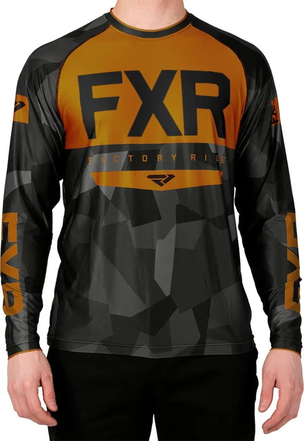 FXR Helium-X Tech Longsleeve Charcoal Camo-Orange 3XL