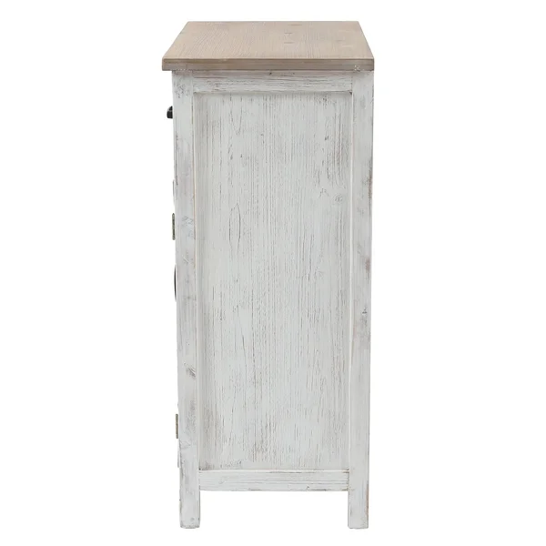 LuxenHome Rustic Wood Barn Door Storage Cabinet