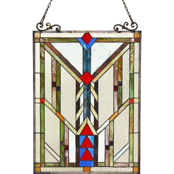 Chloe Lighting Vanderleck Tiffany-glass Window Panel 17.5x25