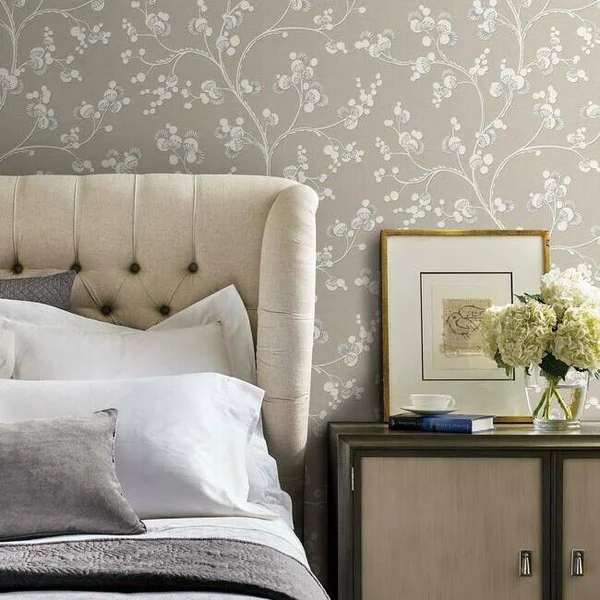 York Wallcoverings SS2501 Off White Dahlia Trail Wallpaper