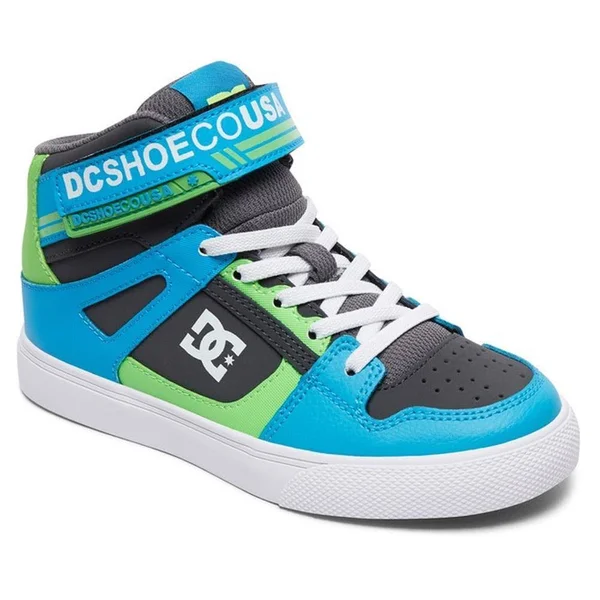 DC Kids Pure High Top EV Shoes - 1, Navy-Grey