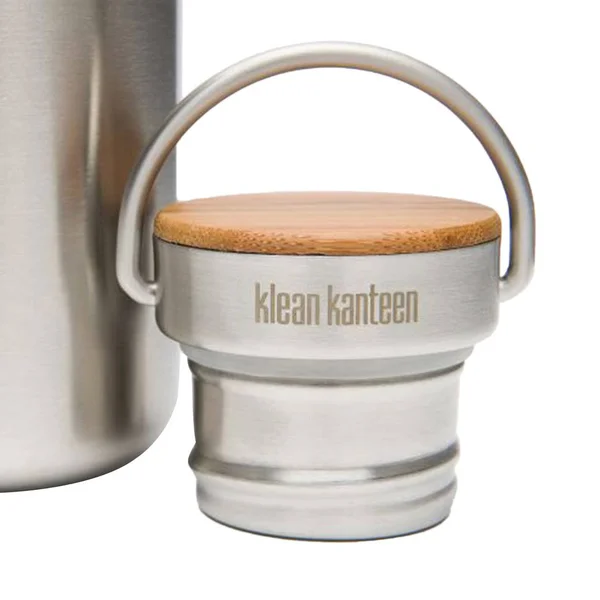 Klean Kanteen 800 ml, 27 oz Kanteen Reflect (Bamboo Cap)-BS - Brushed Stainless - One Size - Unisex