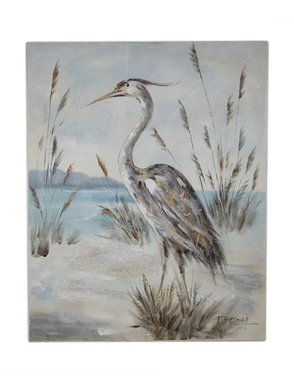 Two&s Company Shore Bird Set of 2 Hand-Painted Wall Art