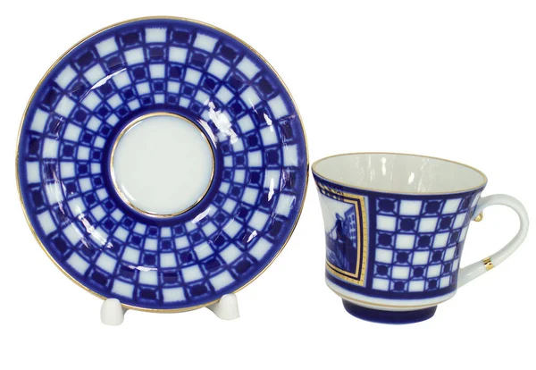 Lomonosov Porcelain Tea Set Cup and Saucer Bank Bridge 7.4 oz/220 ml
