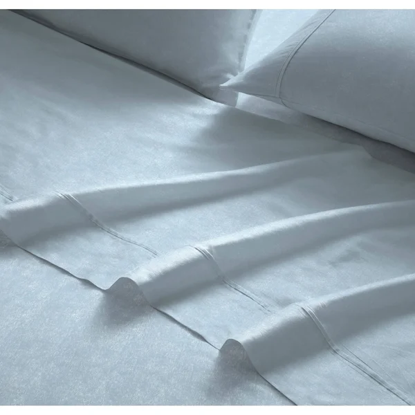 Brielle Home 100% Organic Cotton Heather Printed Sheet Set California King - Taupe