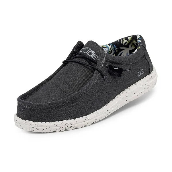 Hey Dude Men's Wally Stretch Shoes, Black