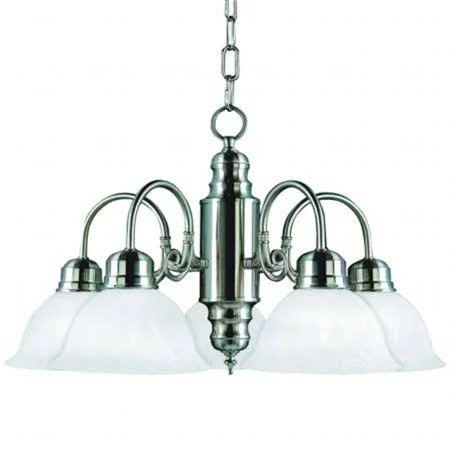 Yosemite Home Decor 1435-5SN 5 LT Chandelier, in Satin Nickel Finish
