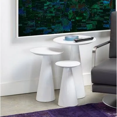 Dulles Pedestal End Table Brayden Studio Color: High Gloss White
