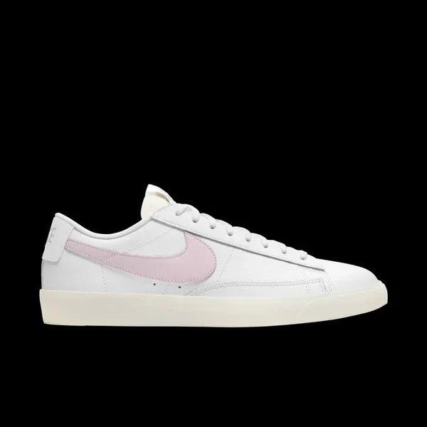 Nike White & Pink Leather Blazer Low Sneakers
