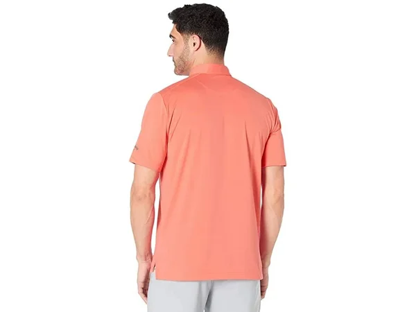 Callaway Men's Cooling Micro Hex Polo Shirt, Dubarry Orange, Size Small, Polyester/Spandex