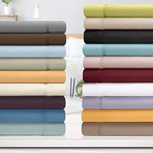 Impressions Arlington Egyptian Cotton Solid Sheet Set - Split King, Maple Sugar
