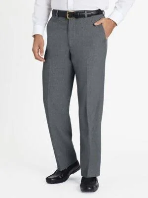 John Blair Men's Signature Relaxed-Fit Plain-Front Dress Pants - Gray Heather Grey 56 M