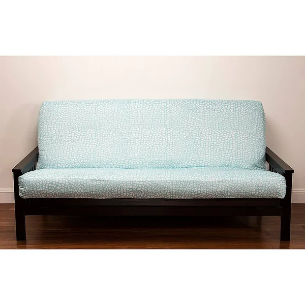 Siscovers Leopard Lounge Queen Futon Slipcover in Blue/White