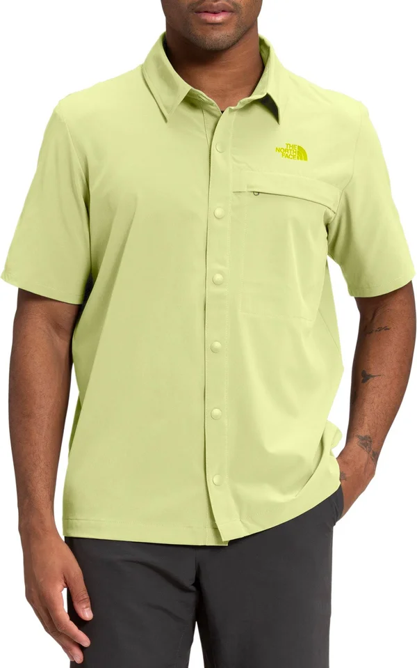 The North Face Men & S First Trail Short Sleeve Shirt - Pale Lime Yellow